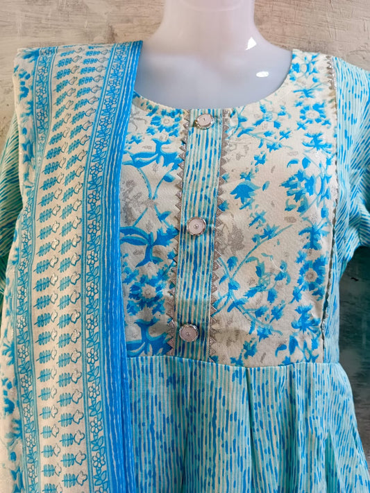 fancy nyra cut suit with dupatta size XL code no 104B