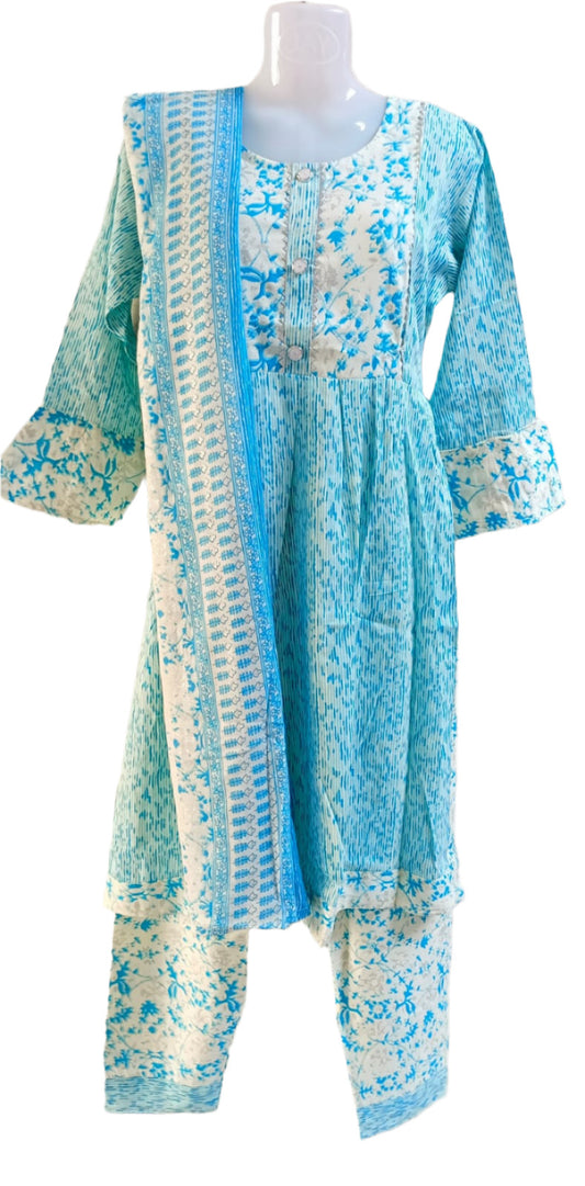fancy nyra cut suit with dupatta size XL code no 104B